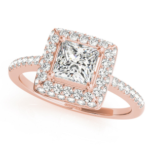 Leora Natural Rose Gold Halo Diamond Ring