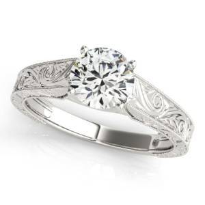 Malani Natural Round cut 4 Prong  Solitaire Diamond Ring