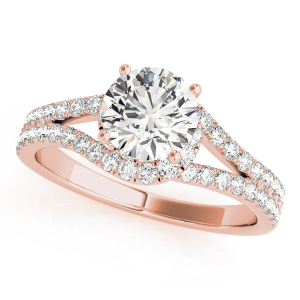 Joi Natural Rose Gold Halo Diamond Ring