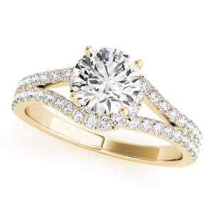Joi Natural Yellow Gold Halo Diamond Ring