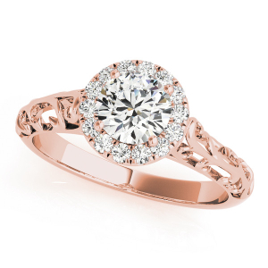 Lincoln Natural Rose Gold Halo Diamond Ring