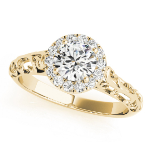 Lincoln Natural Yellow Gold Halo Diamond Ring