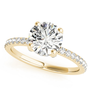 Liv Natural Yellow Gold Halo Diamond Ring