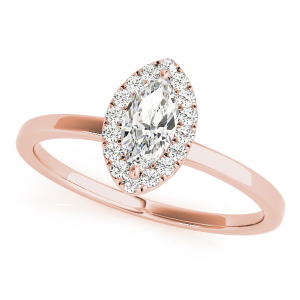 Livia Natural Rose Gold Halo Diamond Ring