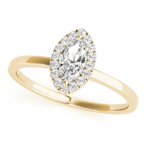 Livia Natural Yellow Gold Halo Diamond Ring