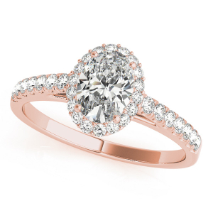 Kassidy Natural Rose Gold Halo Engagement Diamond Ring