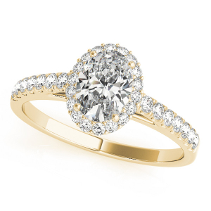 Kassidy Natural Yellow Gold Halo Engagement Diamond Ring