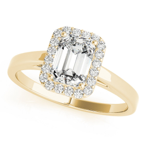 Jaylee Natural Yellow Gold Halo Diamond Ring