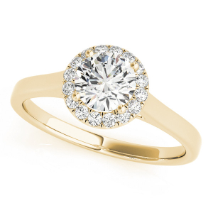 Liyana Natural Yellow Gold Halo Diamond Ring
