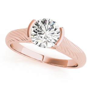 Marlee Lab-Created Diamond Rose Gold Half Bezel Classic Solitaire Engagement Ring