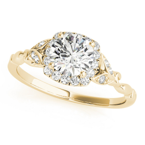 Katia Natural Yellow Gold Halo Diamond Ring
