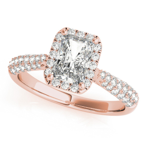 Juana Natural Rose Gold Halo Engagement Diamond Ring