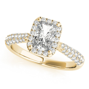 Juana Natural Yellow Gold Halo Engagement Diamond Ring