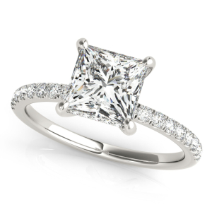 Kelsey Natural Princess cut Halo Engagement Diamond Ring