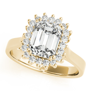 Liah Natural Yellow Gold Halo Engagement Diamond Ring