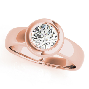 Macy Lab-Created Rose Gold Bezel Solitaire Diamond Ring