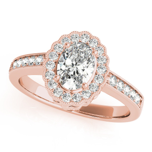 Kailany Natural Rose Gold Halo Engagement Diamond Ring