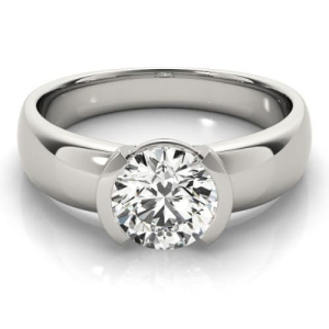 Madalyn Lab-Created Half Bezel Solitaire Diamond Ring