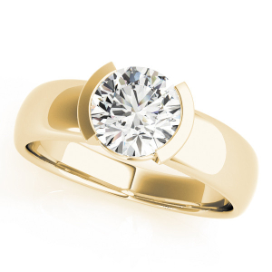 Madalyn Lab-Created Yellow Gold Half Bezel Solitaire Diamond Ring