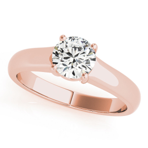 Maliah Natural Rose Gold 4 Prong Solitaire Diamond Ring