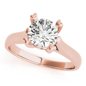 Mikaela Natural Rose Gold 4 Prong Solitaire Diamond Ring