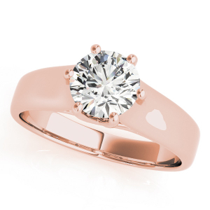 Madalynn Natural Rose Gold 6 Prong Solitaire Diamond Ring