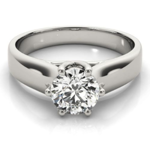 Madalynn Natural Round cut 6 Prong  Solitaire Diamond Ring