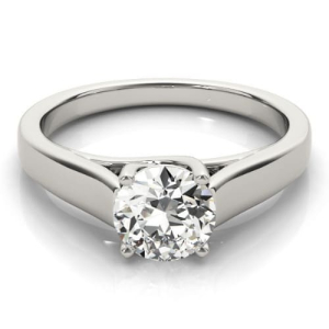 Merrit Natural Round cut 4 Prong  Solitaire Diamond Ring