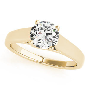 Merrit Natural Yellow Gold 4 Prong Solitaire Diamond Ring