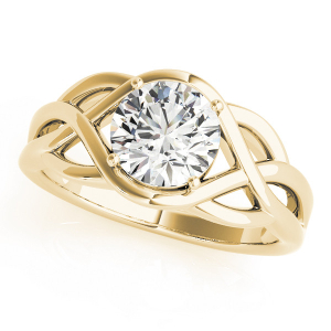 Mariella Natural Yellow Gold 4 Prong Solitaire Diamond Ring