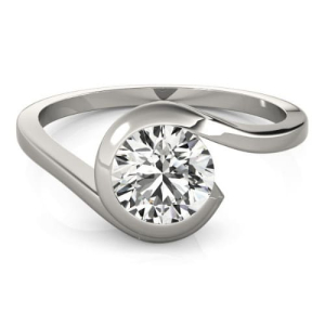 Mckayla Natural Round cut Tension  Solitaire Diamond Ring