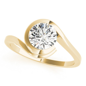 Mckayla Natural Yellow Gold Tension Solitaire Diamond Ring