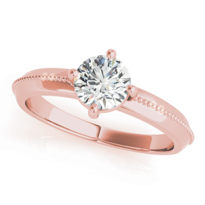 Milly  Natural Rose Gold 4 Prong Solitaire Diamond Ring