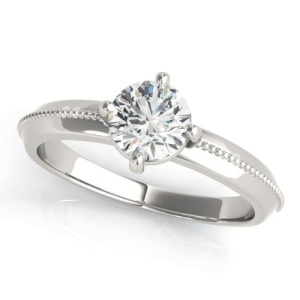 Milly Natural Round cut 4 Prong  Solitaire Diamond Ring