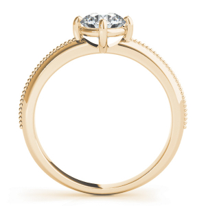 Milly  Natural Yellow Gold 4 Prong Solitaire Diamond Ring