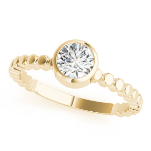 Malina Natural Yellow Gold Bezel Solitaire Diamond Ring