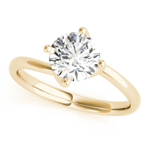 Nyaja Natural Yellow Gold 4 Prong Solitaire Diamond Ring