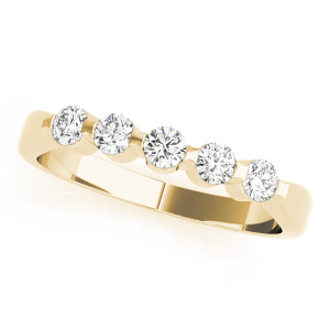 Celina Lab-Created Yellow Gold Bezel 5 Stone Diamond Ring