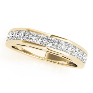 Aisley Lab-Created Yellow Gold Bar-Set  Diamond Ring