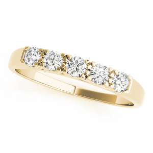 Avayah Lab-Created Yellow Gold Prong 5 Stone Diamond Ring