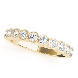 Lab-Created Yellow Gold Bezel-Set Half Eternity Diamond Ring