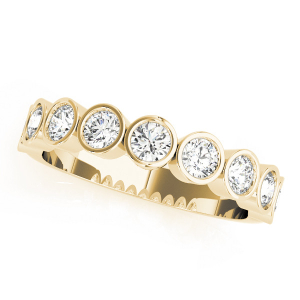 Lab-Created Yellow Gold Bezel-Set Half Eternity Diamond Ring