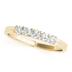 Anika Lab-Created Yellow Gold 4 Prong 5 Stone Diamond Ring