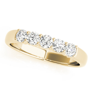 Caitlyn Lab-Created Yellow Gold Prong 5 Stone Diamond Ring