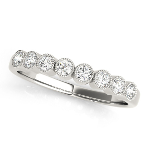 Lab-Created Bezel-Set Half Eternity Diamond Ring