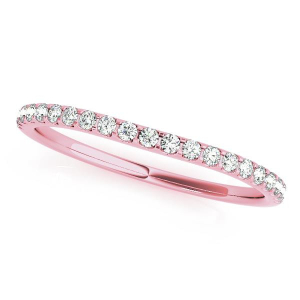 Aveya Lab-Created Rose Gold Prong Three Quarter Eternity Diamond Ring