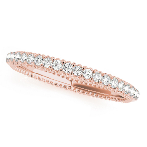 Aubrialle Lab-Created Rose Gold Prong Three Quarter Eternity Diamond Ring
