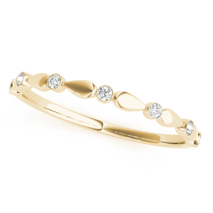 Lab-Created Yellow Gold Bezel-Set 7 Stone Diamond Ring
