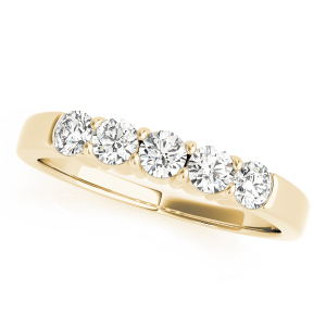 Raquel Lab-Created Yellow Gold 4 Prong 5 Stone Diamond Ring