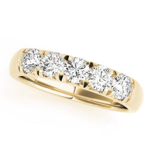 Giovanna Lab-Created Yellow Gold 4 Prong 5 Stone Diamond Ring